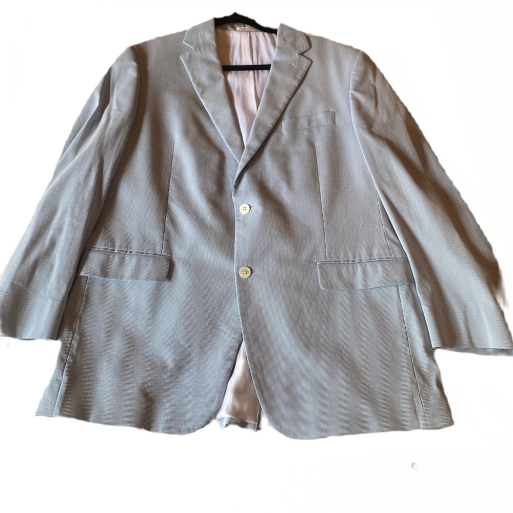 Lauren Ralph Lauren Sports Coat Blazer Blue & White Striped Size 43R